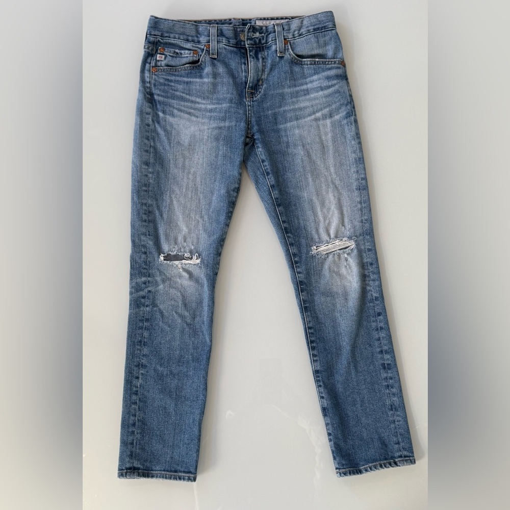AG Adriano Goldschmied “The Ex-Boyfriend Slim” Distressed Jeans – Size 24R